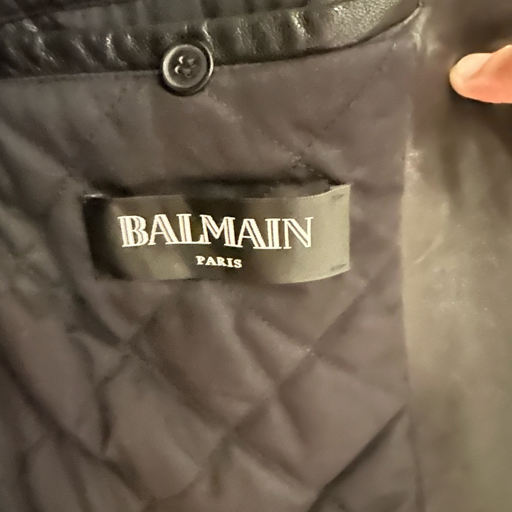 Balmain black leather jacket size 48 (US 38) - Picture 3 of 4